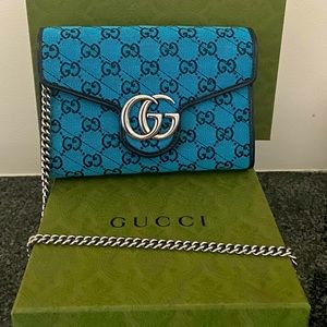 Gucci Blue Square Mini GG Marmont Bag